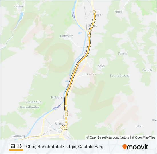 13 Bus Line Map