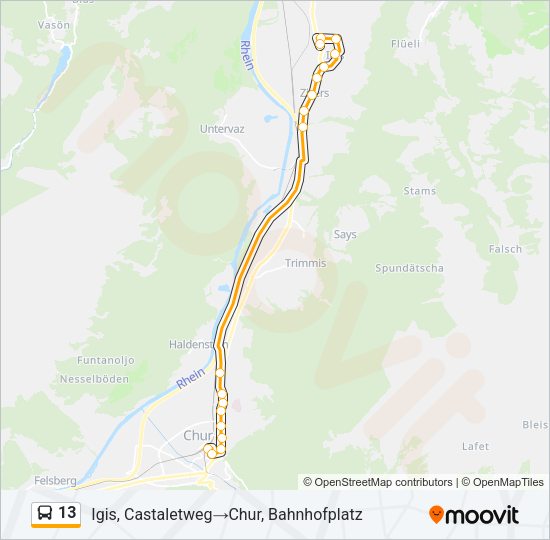 13 Bus Line Map