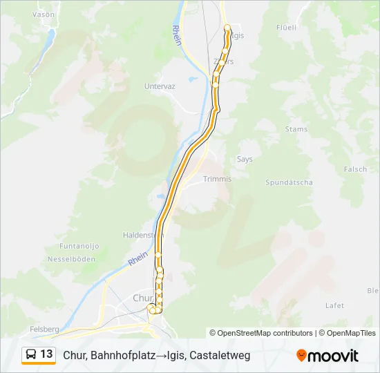 13 Bus Line Map