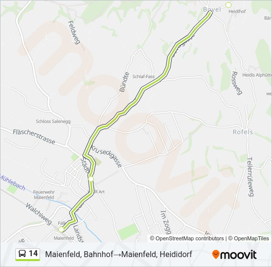 14 Bus Line Map