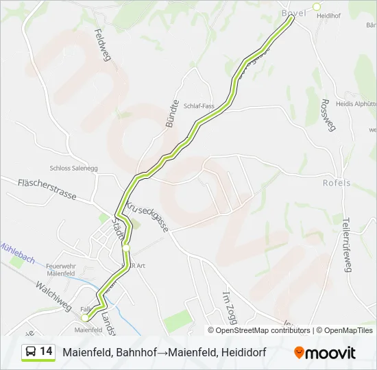 14 Bus Line Map