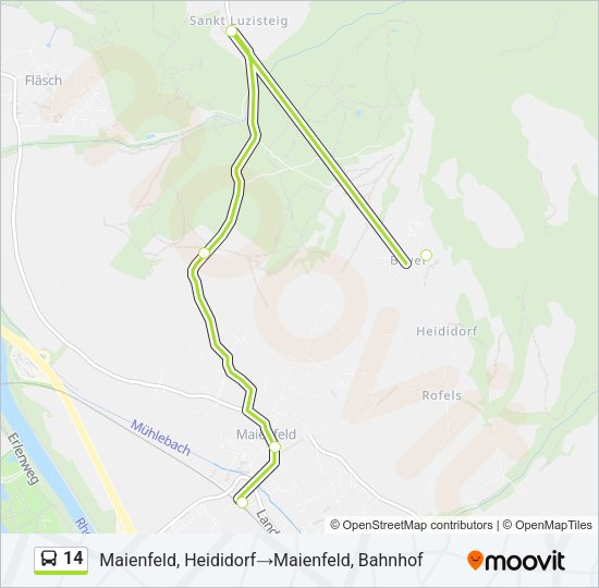 14 Bus Line Map