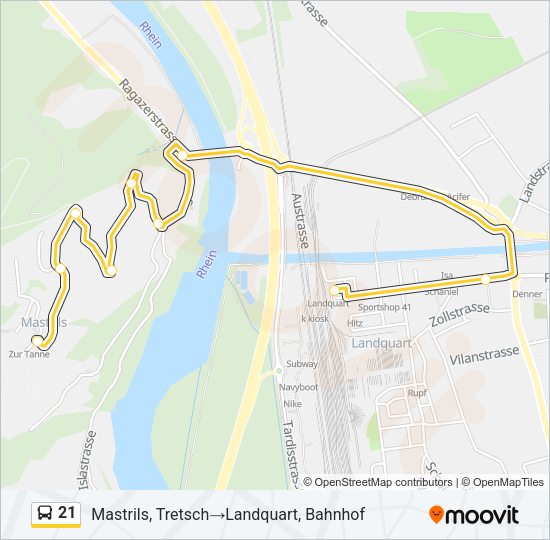 21 Bus Line Map