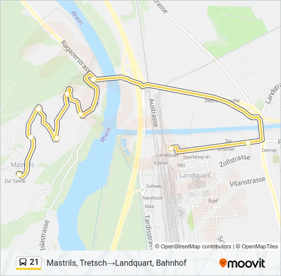 21 Bus Line Map