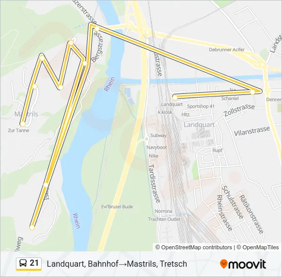 21 Bus Line Map