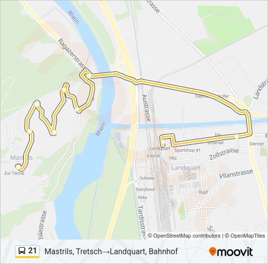 21 Bus Line Map