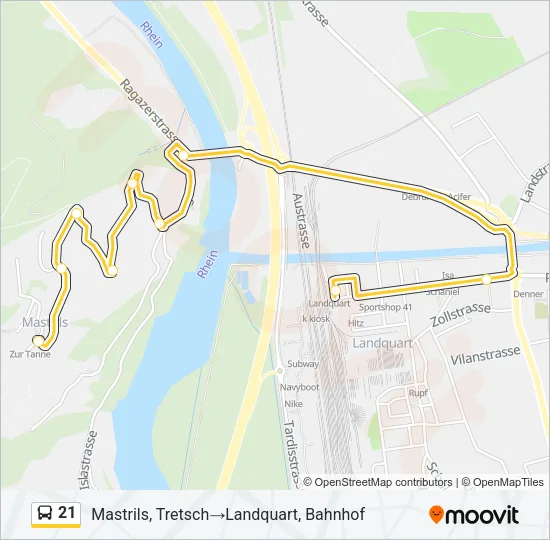 21 Bus Line Map