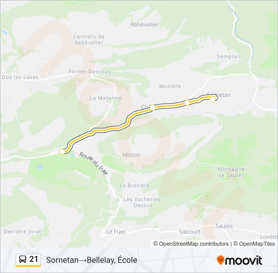 21 Bus Line Map