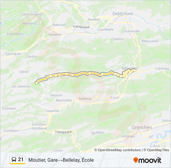 21 Bus Line Map