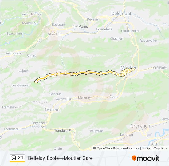 21 Bus Line Map