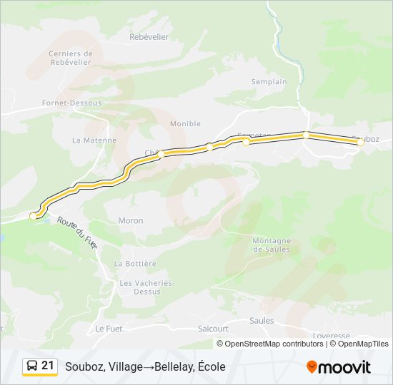21 Bus Line Map