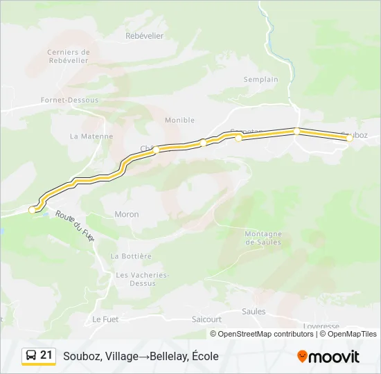 21 Bus Line Map