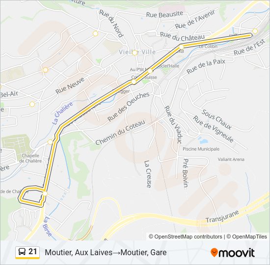 21 Bus Line Map