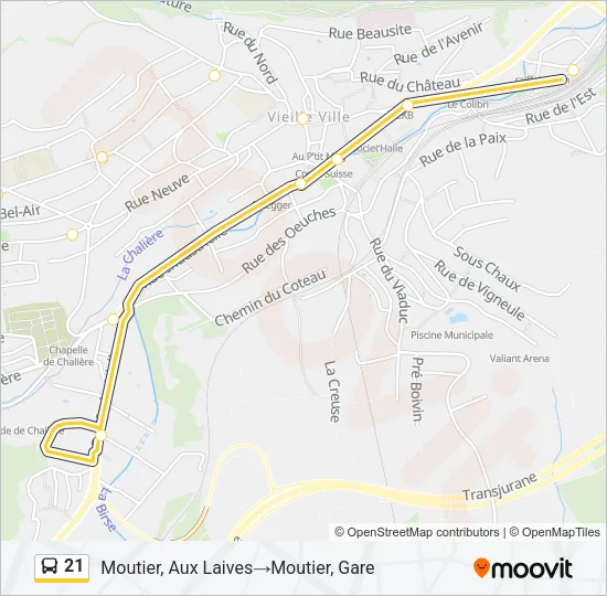 21 Bus Line Map