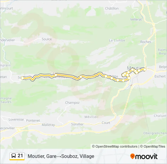 21 Bus Line Map