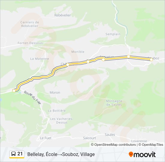 21 Bus Line Map