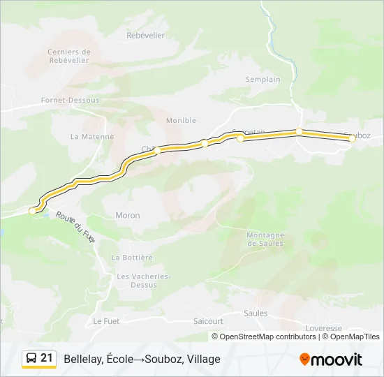 21 Bus Line Map