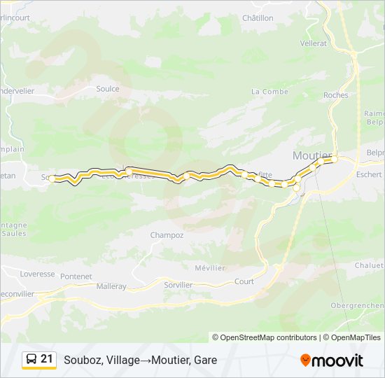 21 Bus Line Map