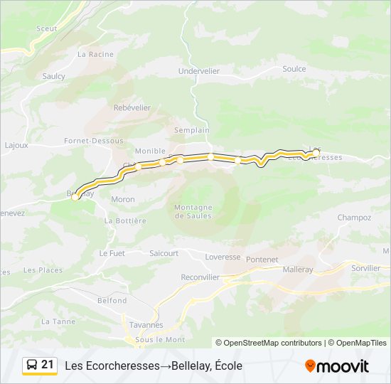 21 Bus Line Map