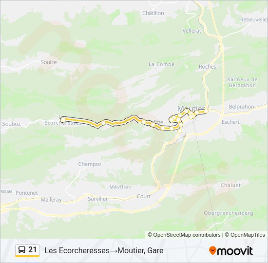 21 Bus Line Map
