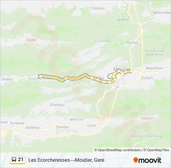 21 Bus Line Map