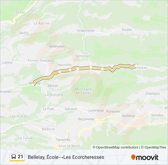 21 Bus Line Map