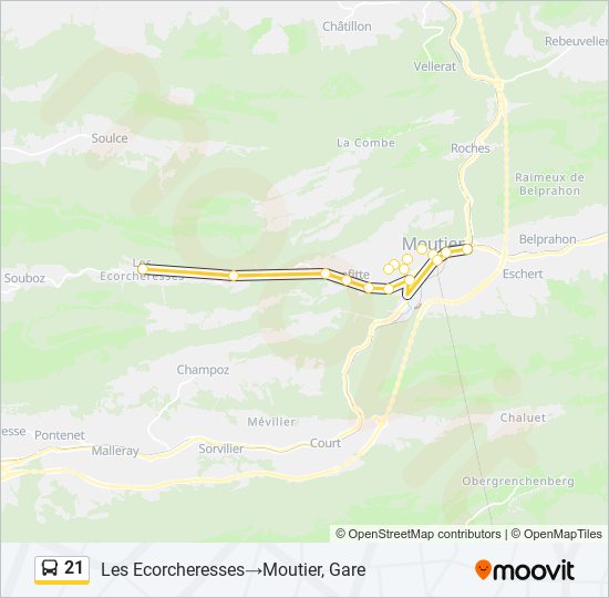 21 bus Line Map