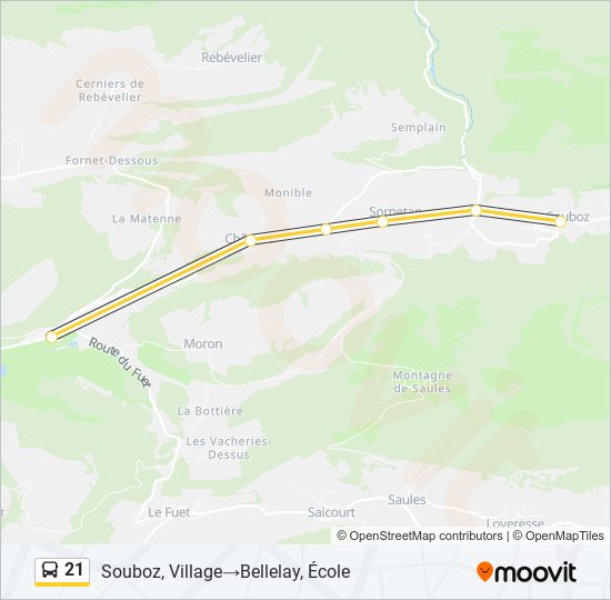 21 bus Line Map