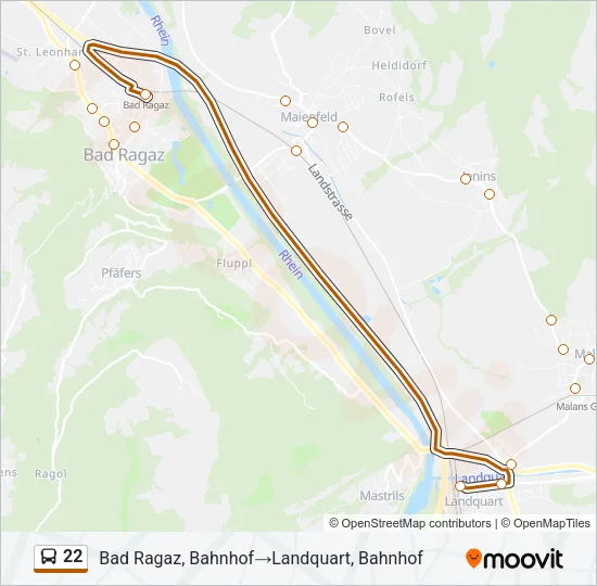 22 Bus Line Map
