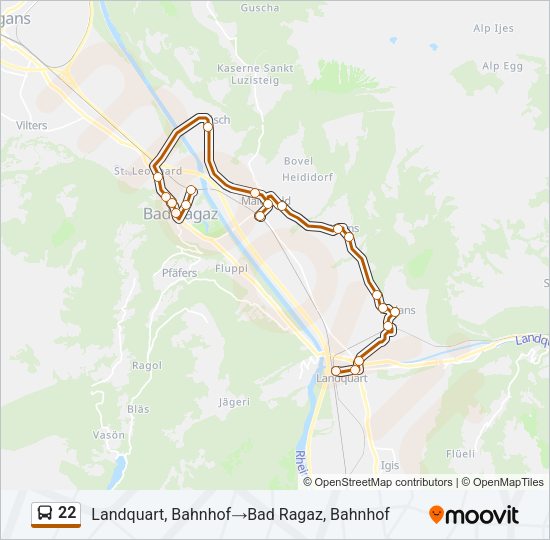 22 Bus Line Map