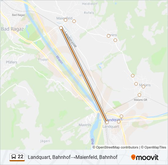 22 Bus Line Map
