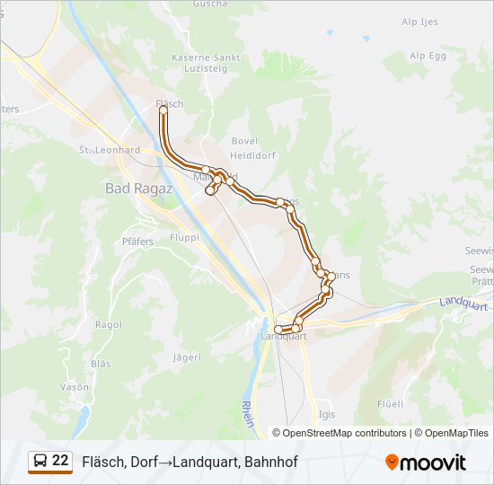 22 Bus Line Map
