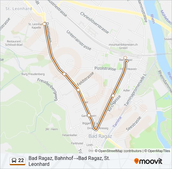 22 Bus Line Map
