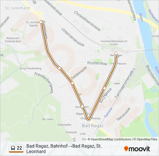 22 Bus Line Map
