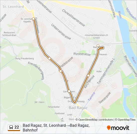 22 Bus Line Map