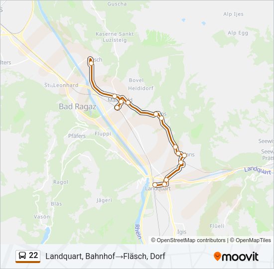 22 Bus Line Map