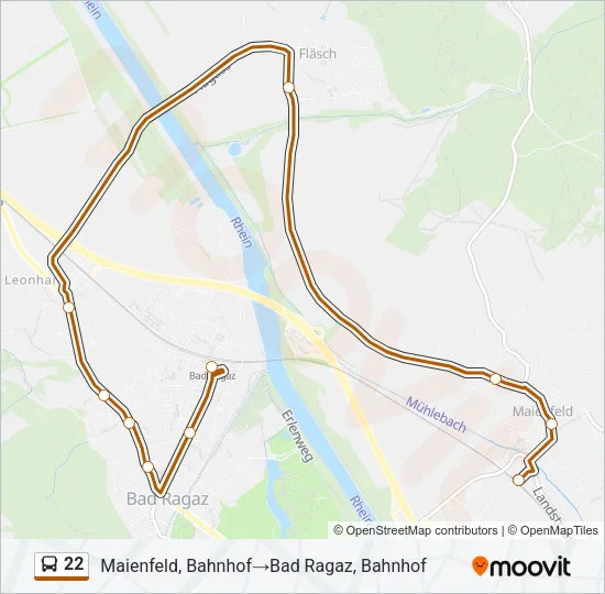 22 Bus Line Map