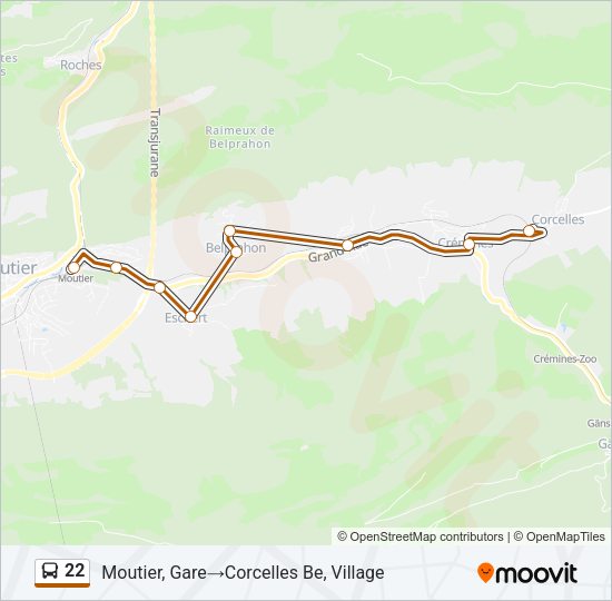 22 Bus Line Map