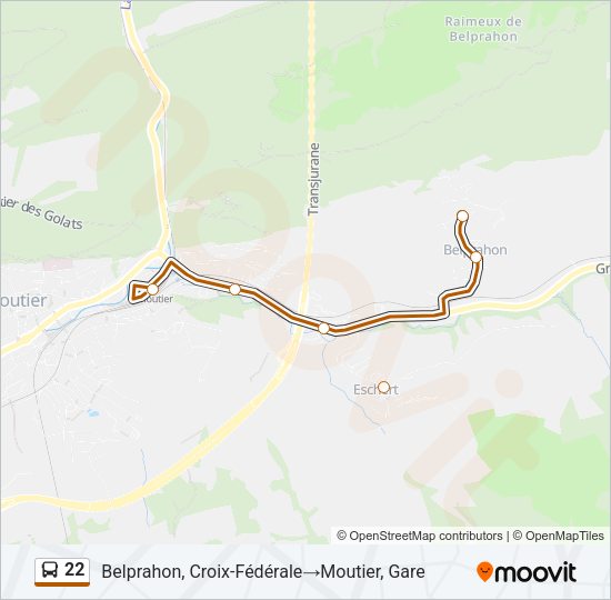 22 Bus Line Map