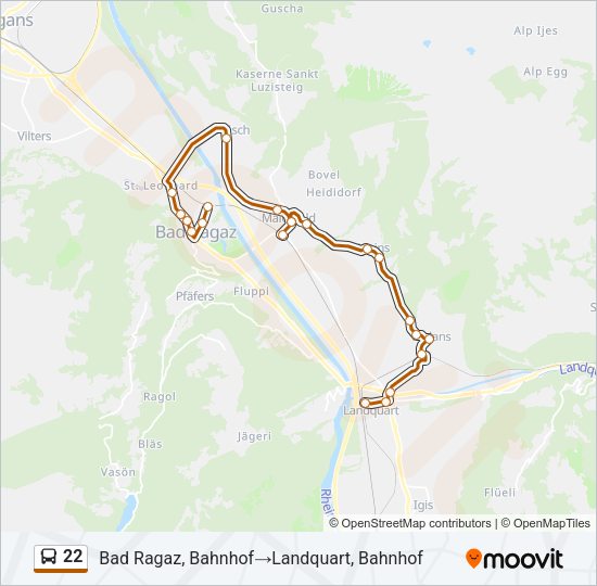 22 Bus Line Map