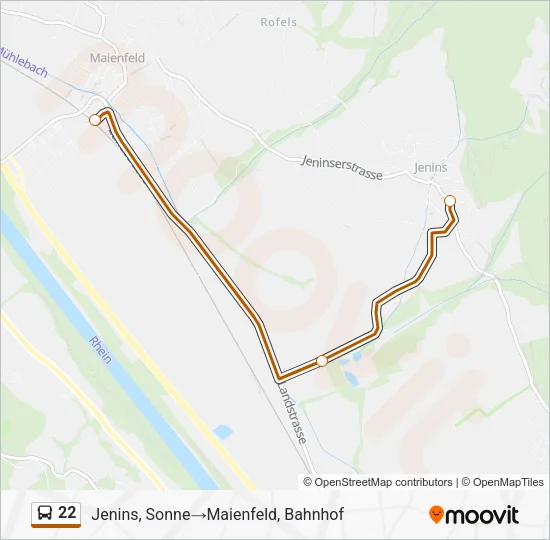 22 Bus Line Map