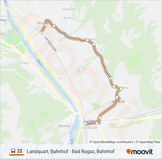 22 bus Line Map