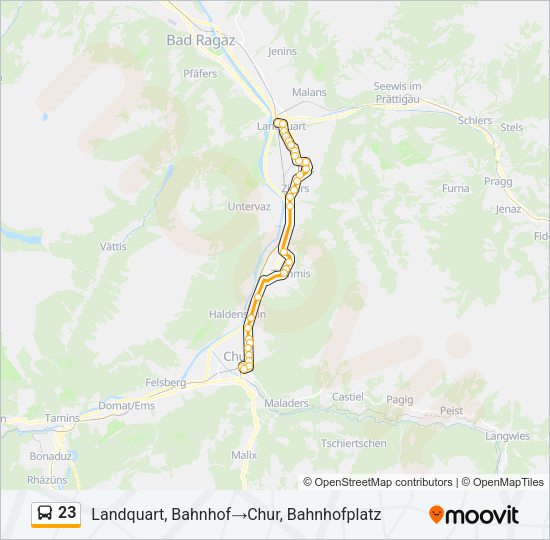 23 Bus Line Map