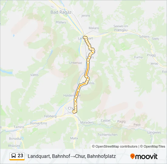23 Bus Line Map
