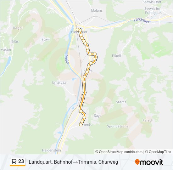 23 Bus Line Map