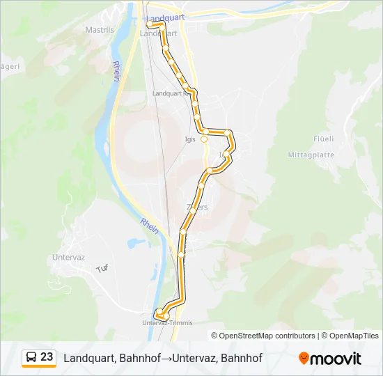 23 Bus Line Map