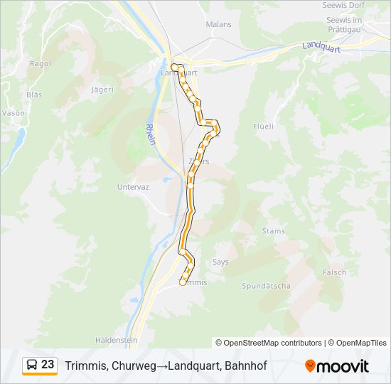 23 Bus Line Map