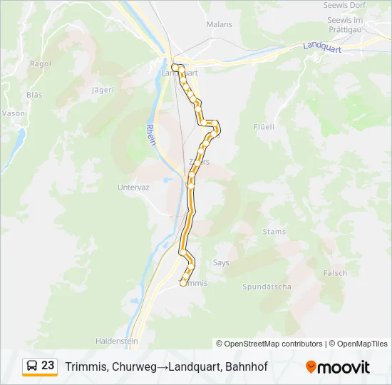 23 Bus Line Map