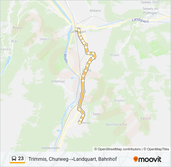 23 Bus Line Map