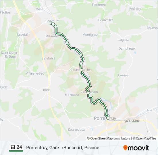 24 Bus Line Map
